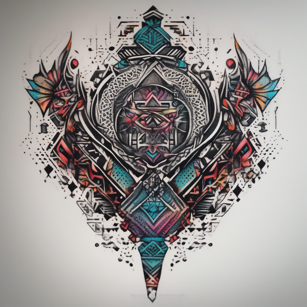 Matching tattoos for brothers glitter tattoo, diseño de tatuaje Dotwork generado con IA